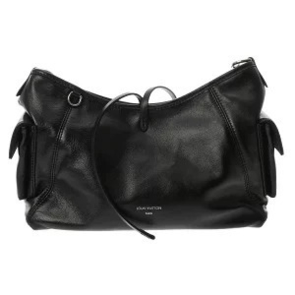 Louis Vuitton Carryall Cargo Vibe Black Lambskin Leather Shoulder Bag